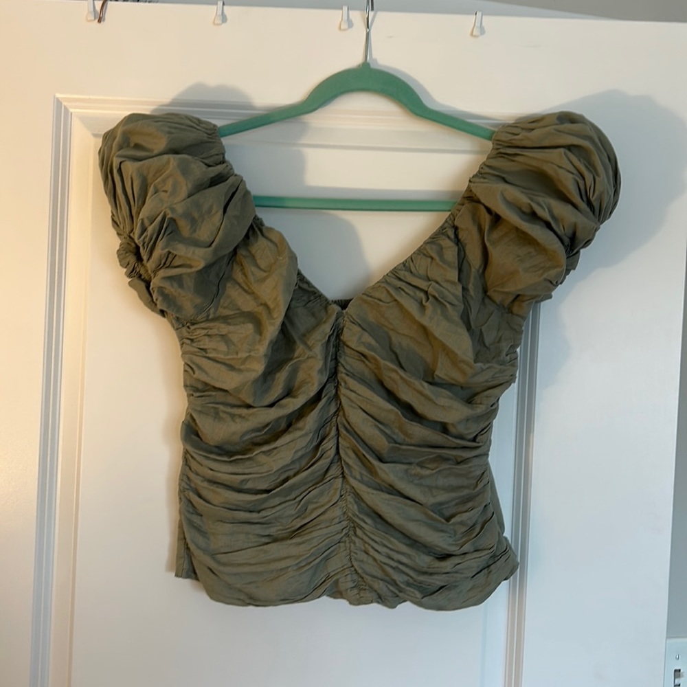 Abercrombie sage green crop top